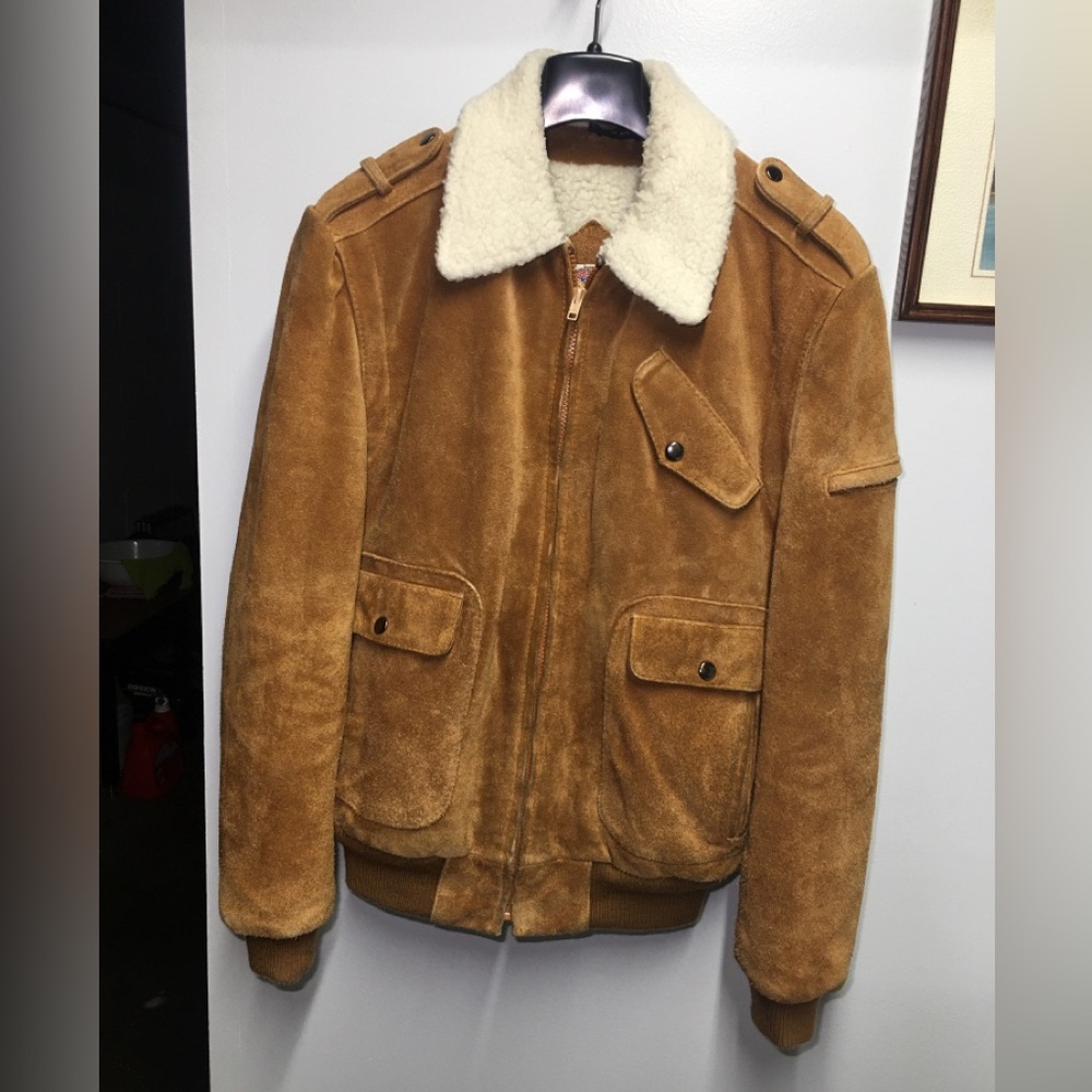 Suede Leather Jacket - Size 38 - US Mens Small